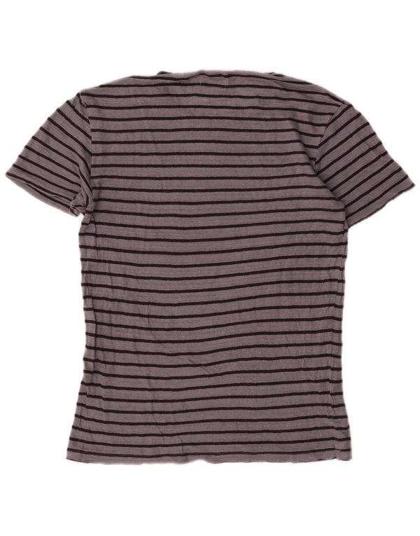 T-shirt Zara da uomo Top in lino a righe grigio medio