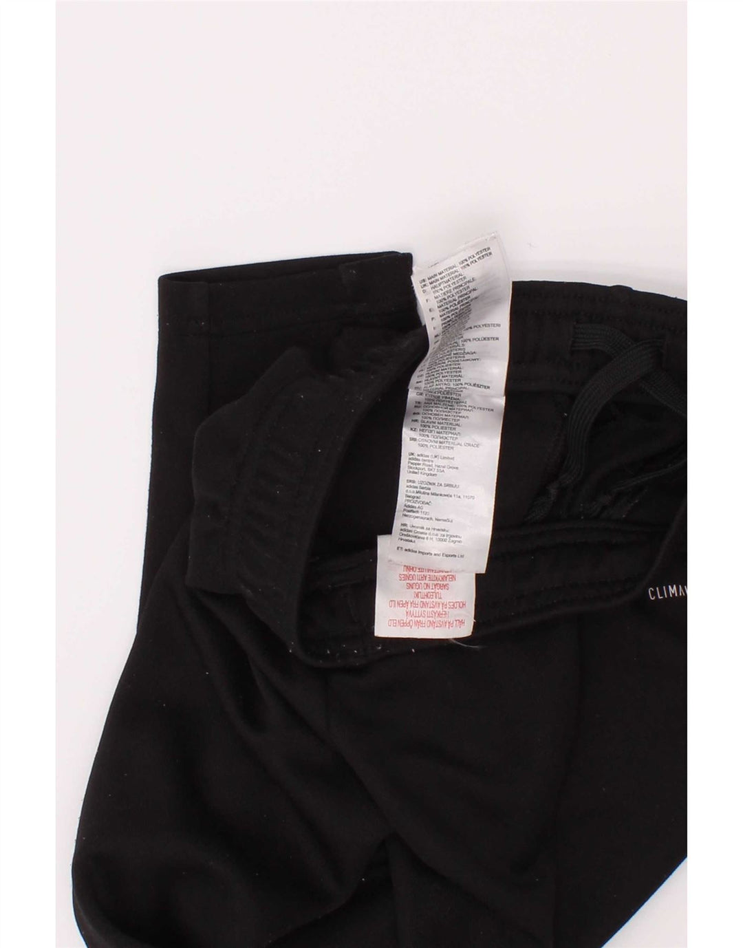 Pantaloni della tuta Adidas Climalite da ragazzo 3-4 anni in poliestere nero