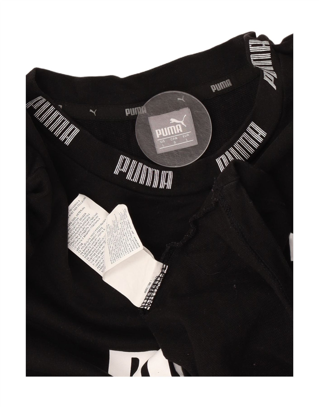 T-shirt grafica da uomo Puma Top grande in cotone nero