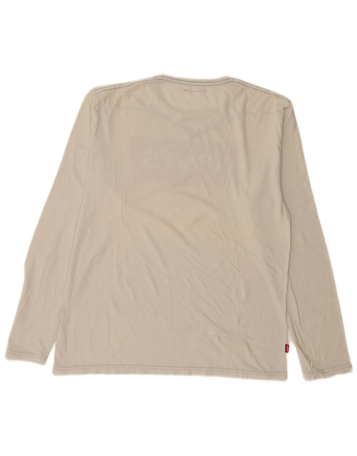 LEVI'S Top grafico da uomo a maniche lunghe in cotone bianco grande