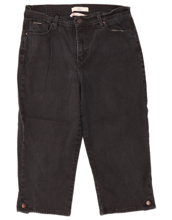 Jeans Capri a vita alta da donna Levi's US 12 Large W30 L19 Cotone grigio