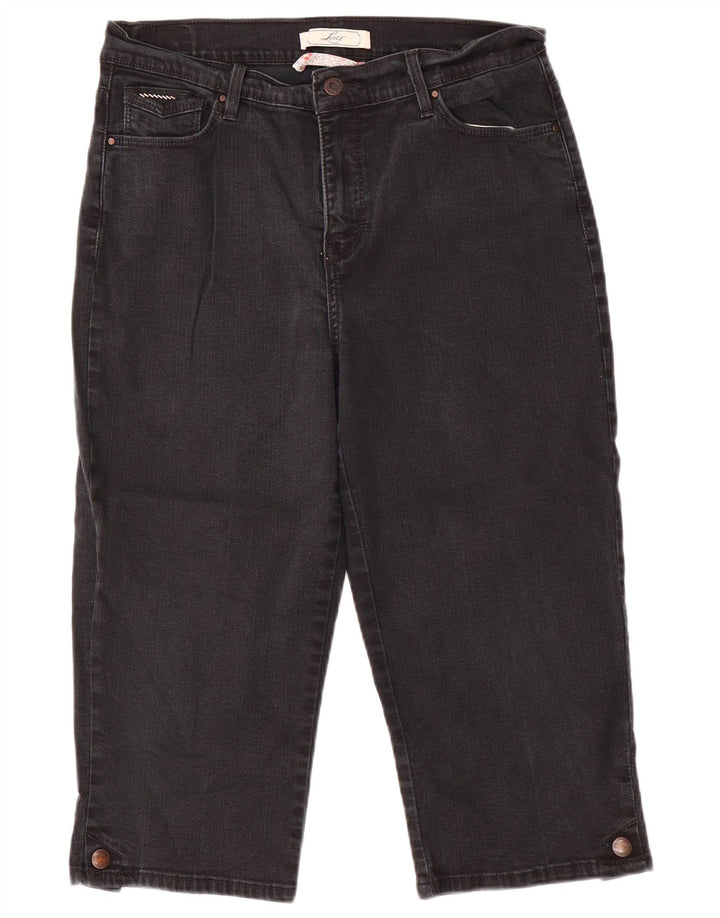Jeans Capri a vita alta da donna Levi's US 12 Large W30 L19 Cotone grigio
