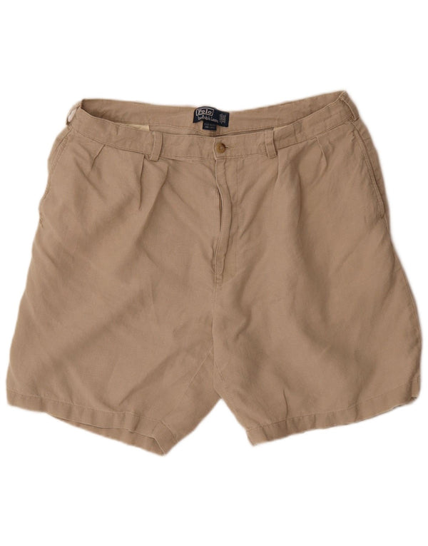 Pantaloncini chino con pegged da uomo Polo Ralph Lauren W38 XL Lino beige