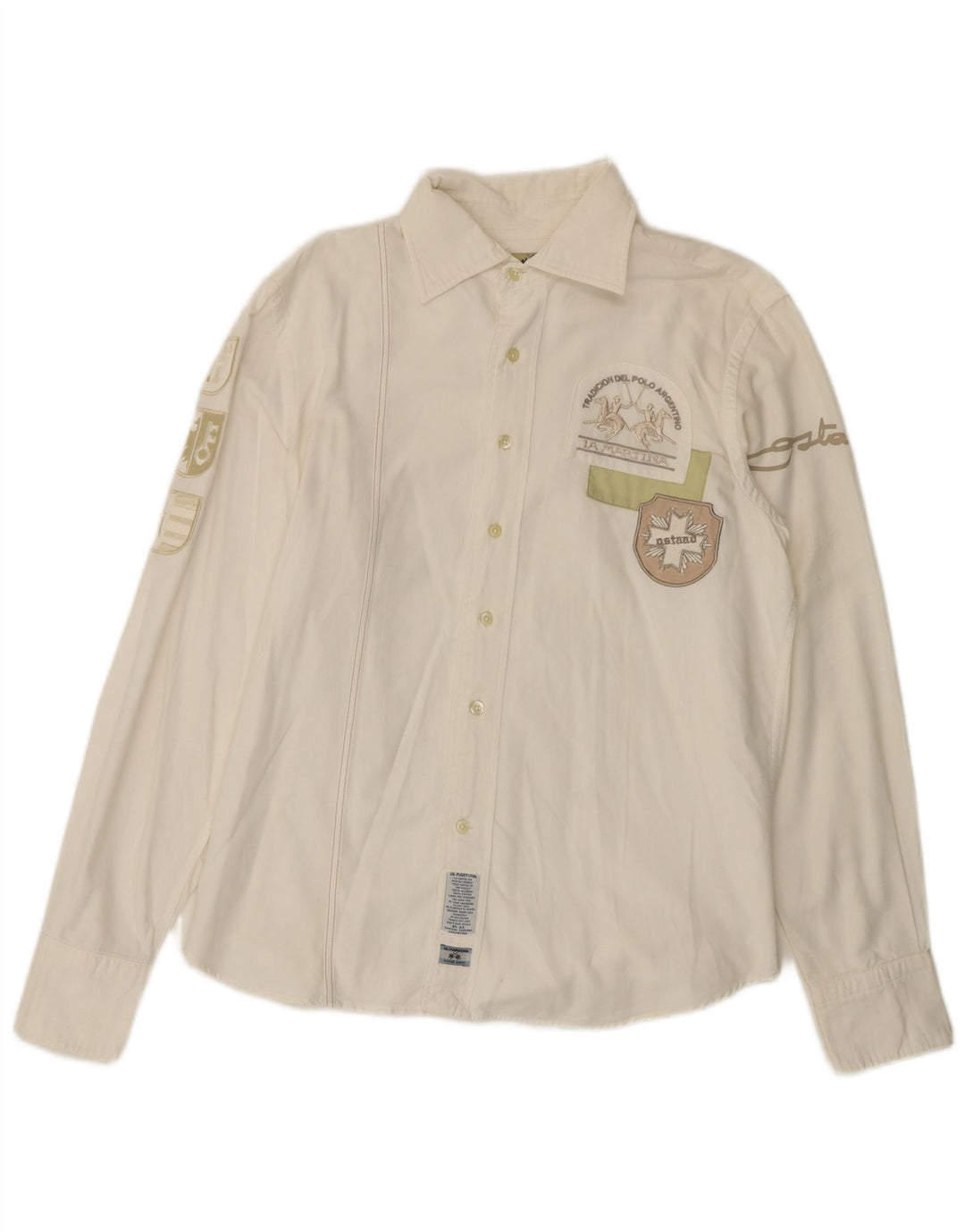 LA MARTINA Camicia grafica da uomo Buenos Aires in cotone bianco medio