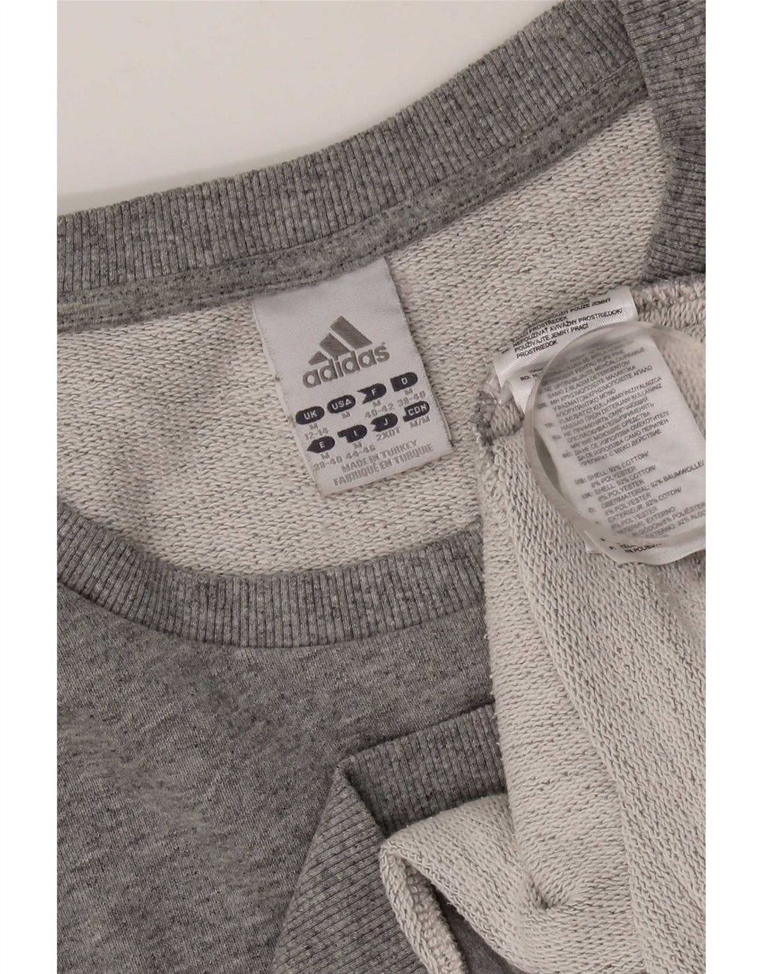 Felpa da donna Adidas Jumper UK 12/14 Cotone grigio medio