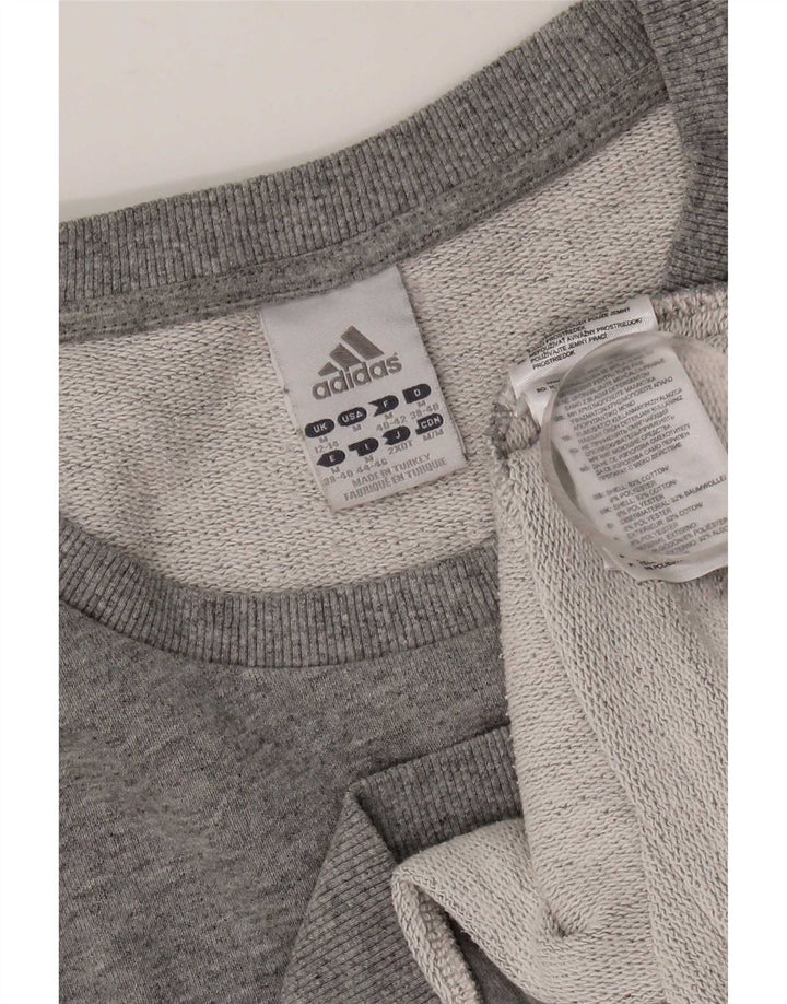 Felpa da donna Adidas Jumper UK 12/14 Cotone grigio medio