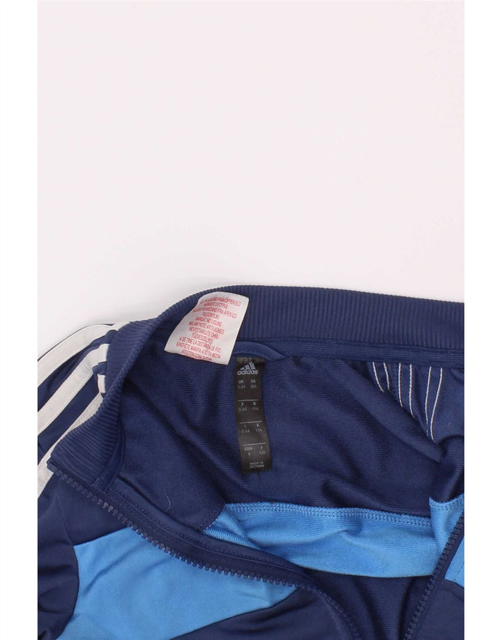 Giacca da tuta da ragazzo Adidas 5-6 anni in poliestere color block blu navy