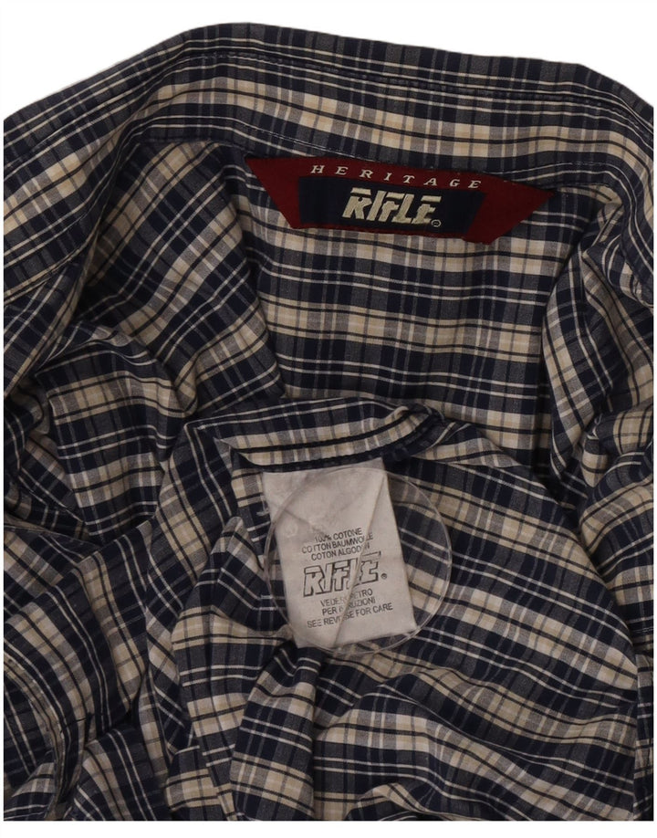 Camicia Heritage da uomo Rifle, grande, in cotone a quadri blu navy