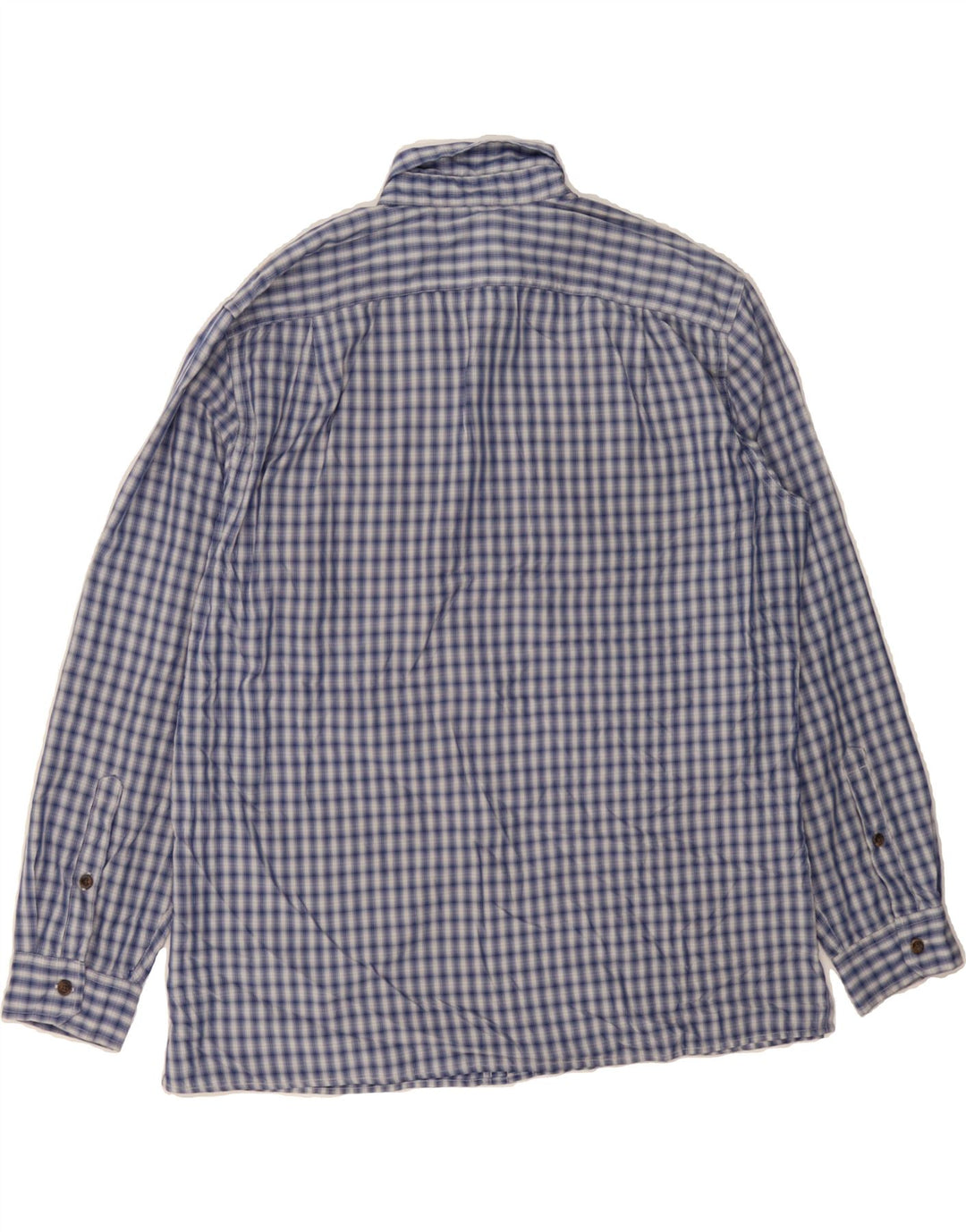EDDIE BAUER Mens Shirt Large Blue Check Nylon Vintage Eddie Bauer and Second-Hand Eddie Bauer from Messina Hembry 