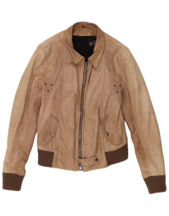 SPADA. 6.6.44 Giacca in Pelle Donna IT 44 Pelle Marrone Medio
