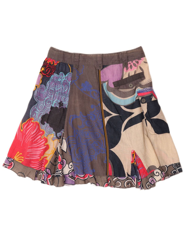Gonna a trapezio da donna D.E.P.T XS W28 Lino floreale multicolore