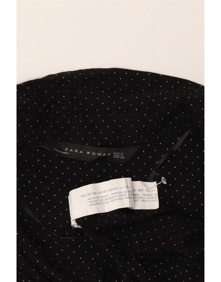 Camicia Zara da donna UK 10 piccola in viscosa maculata nera