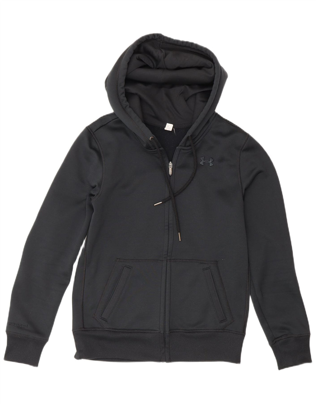 Felpa con cappuccio e zip da uomo Under Armour piccola nera