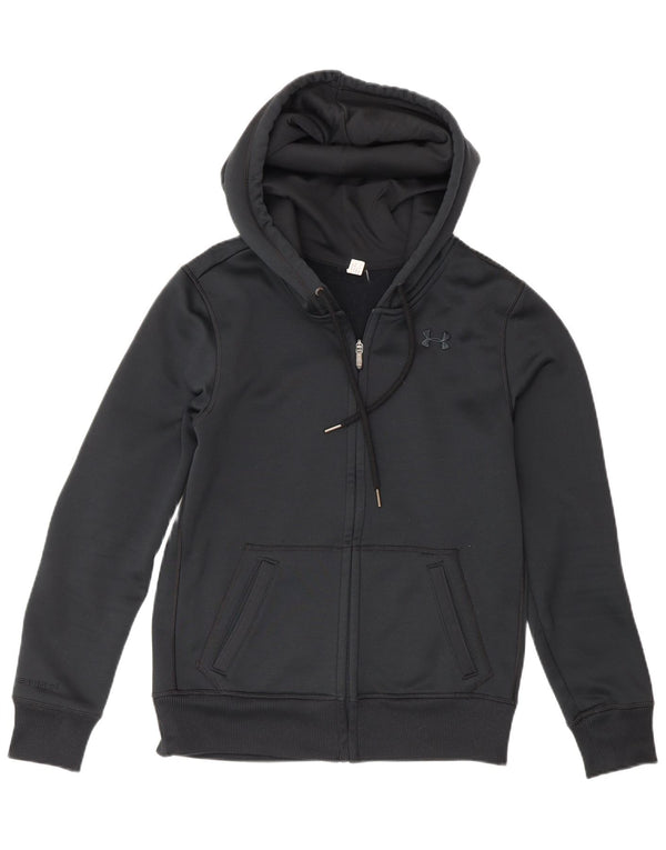 Felpa con cappuccio e zip da uomo Under Armour piccola nera