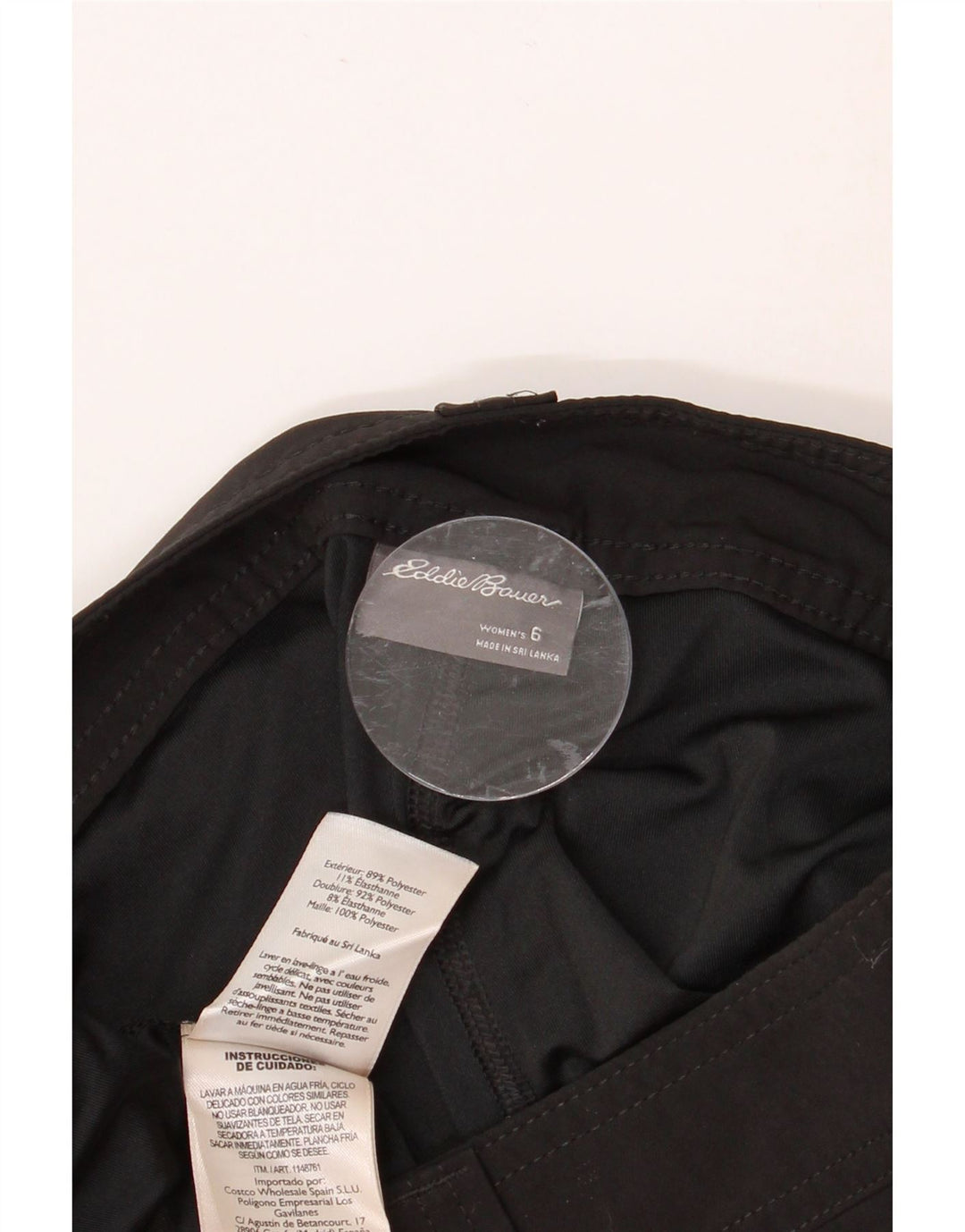 Minigonna da donna EDDIE BAUER US 6 media W32 poliestere nero