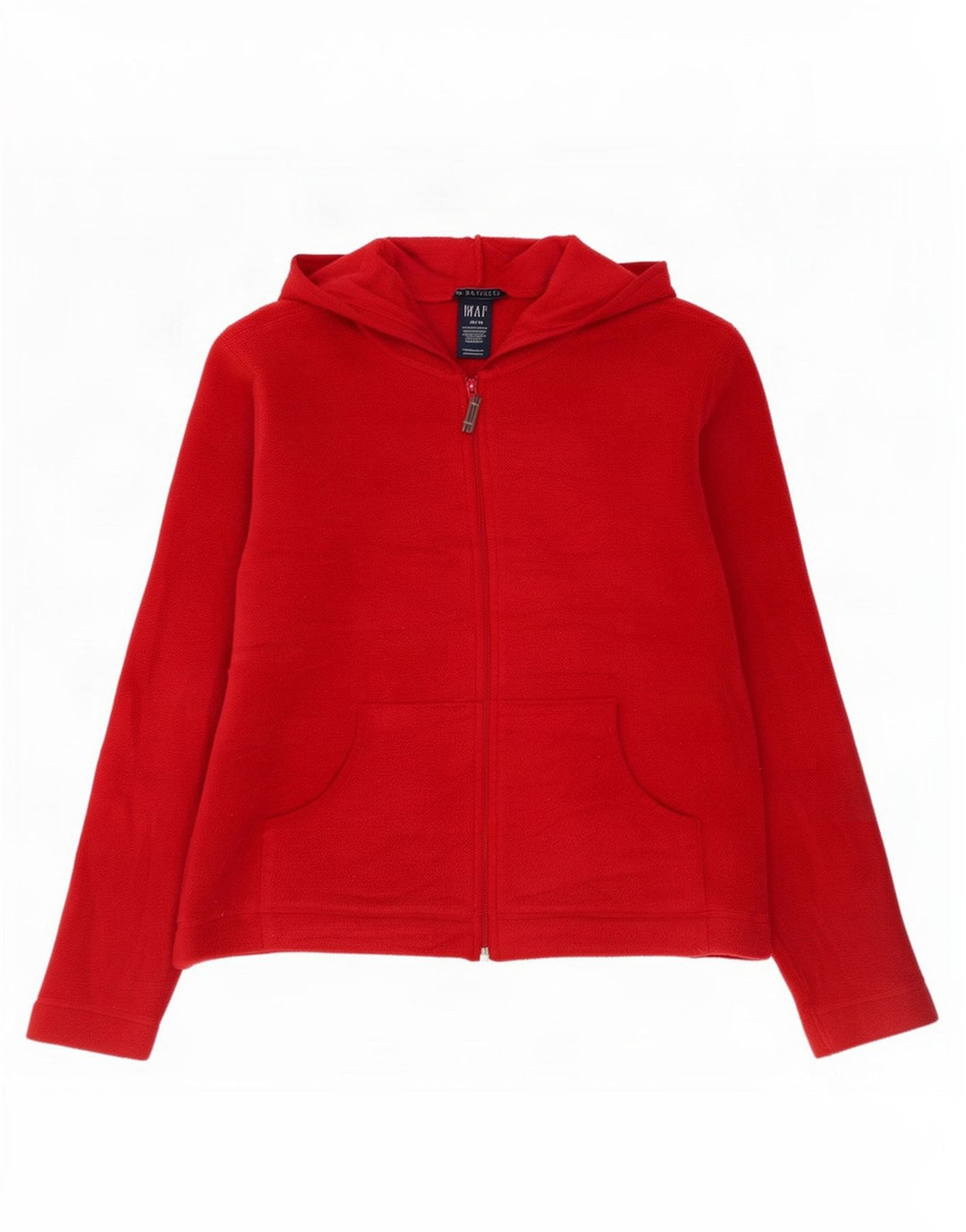 Giacca in pile elasticizzata con cappuccio da donna Gap UK 14 poliestere rosso medio