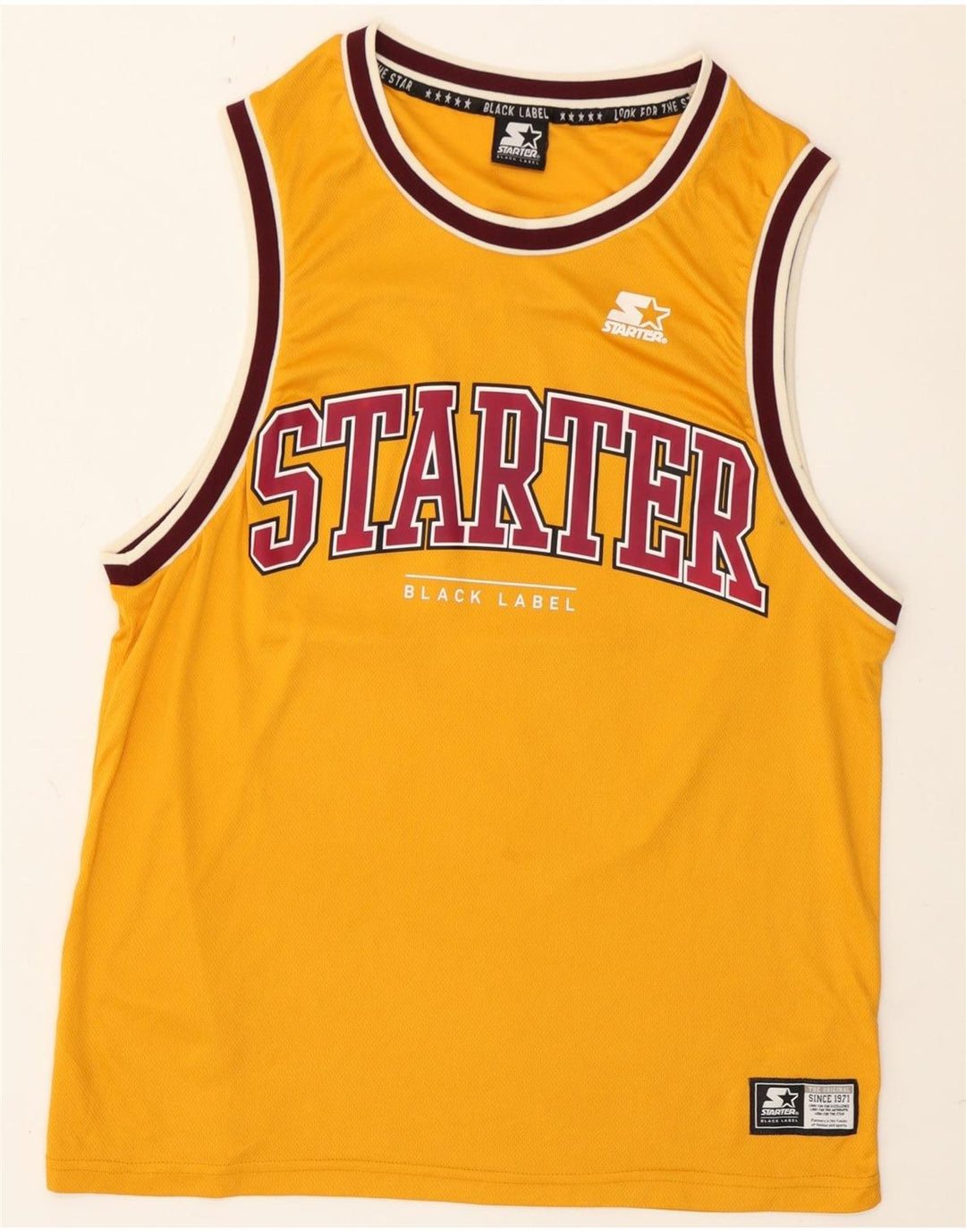 Canotta grafica da uomo Starter Top in poliestere color block giallo medio