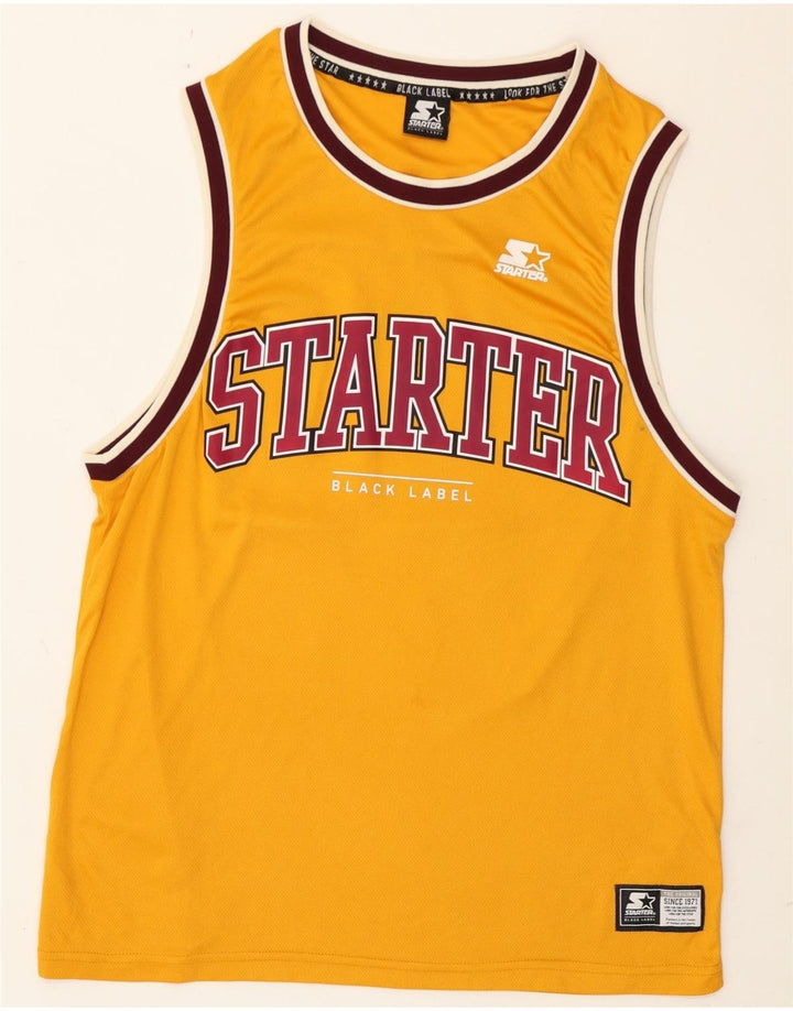 Canotta grafica da uomo Starter Top in poliestere color block giallo medio