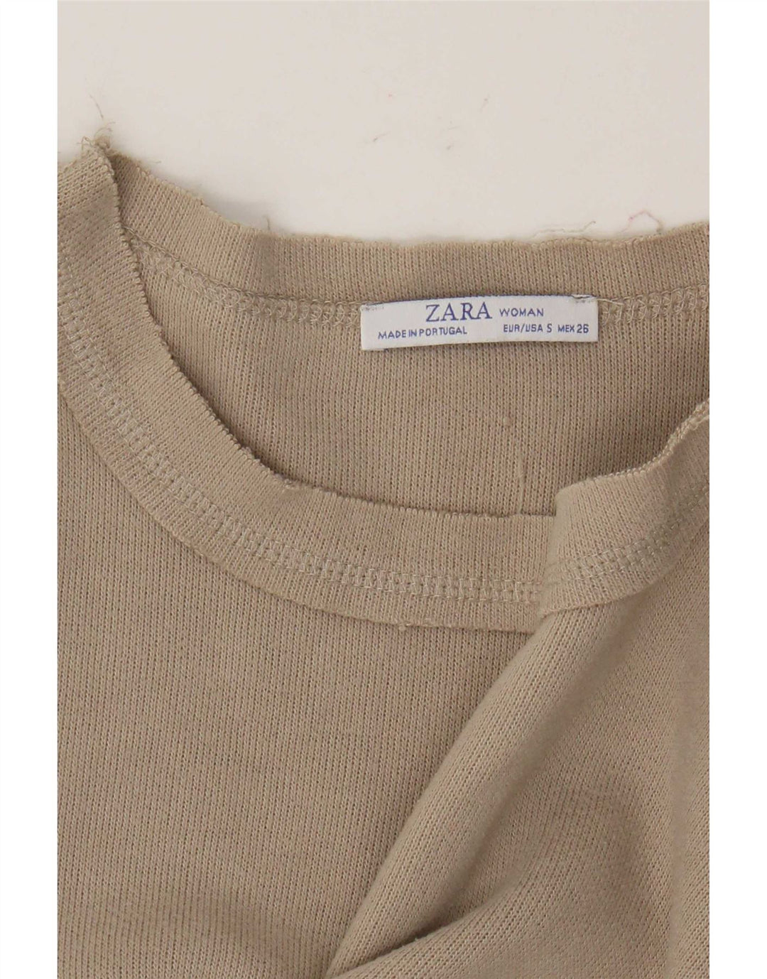 Top corto oversize da donna Zara a maniche lunghe UK 10 piccolo Beige