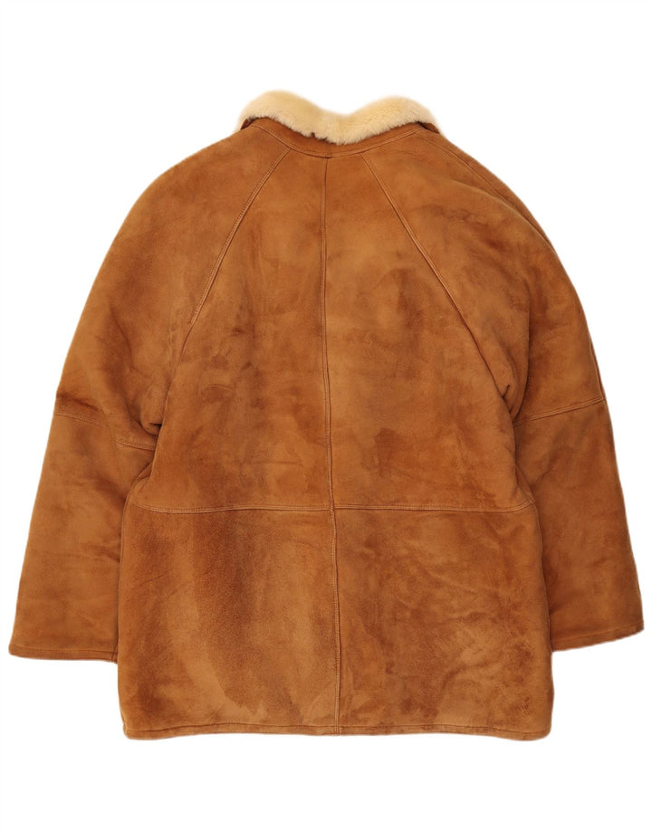 Giacca in shearling da uomo VINTAGE UK 36 Piccolo shearling marrone