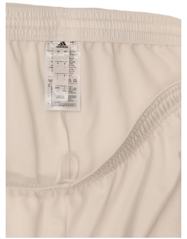 Pantaloncini sportivi da uomo Adidas grandi bianchi in poliestere
