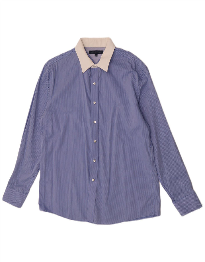 Camicia da uomo Tommy Hilfiger taglia 16 1/2 grande gessato blu