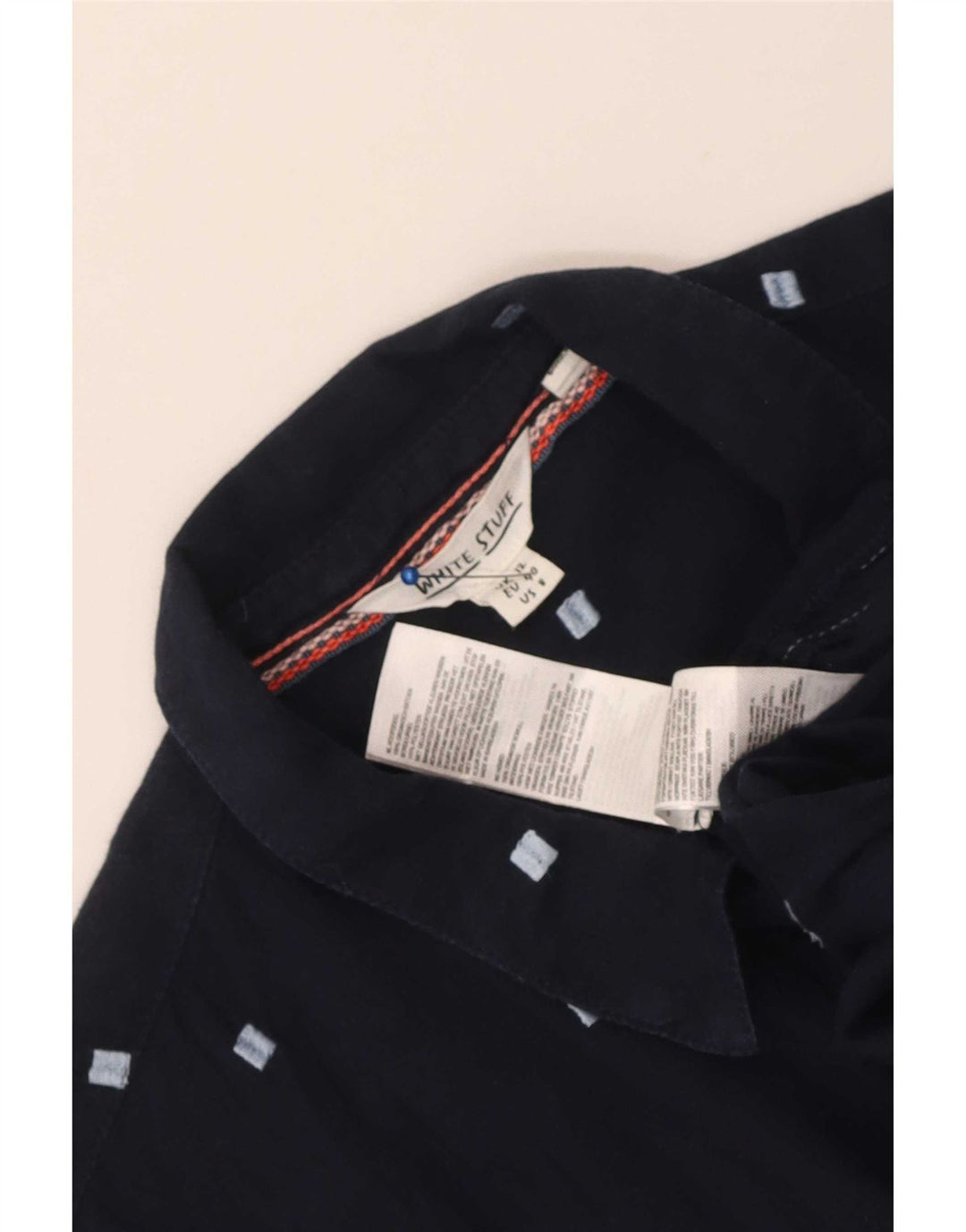 Camicia a maniche a 3/4 da donna White Stuff UK 12 Cotone geometrico blu navy medio