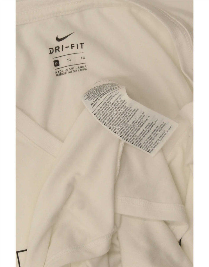 T-shirt grafica da donna Nike Dri Fit Top UK 18 XL poliestere bianco