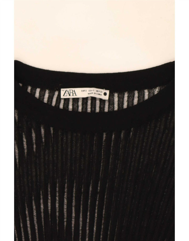 Top Zara da donna a maniche lunghe UK 8 Small Nero