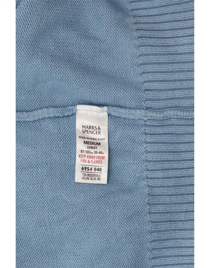 Maglione maglione con scollo a V blu Harbour da uomo Marks & Spencer in cotone medio