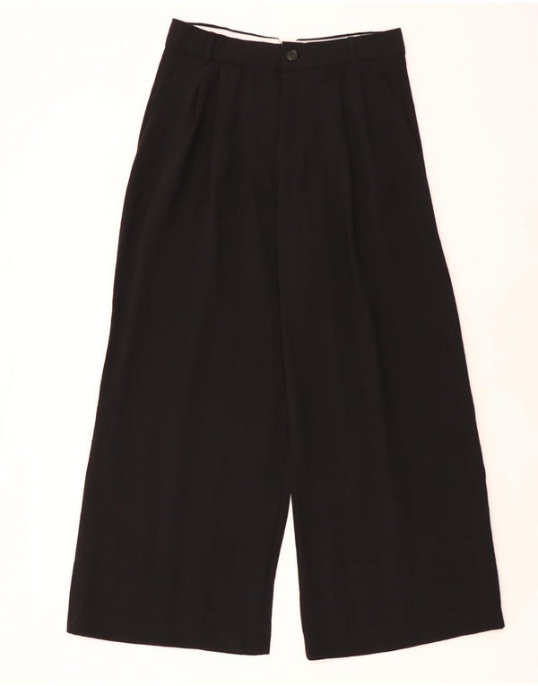 Pantaloni casual a gamba larga a vita alta da donna Zara Large W30 L30 neri