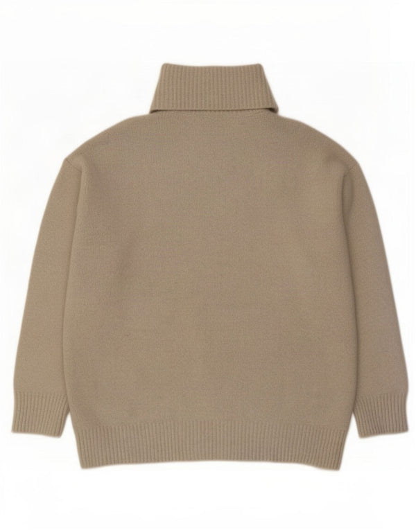 Maglione maglione oversize con collo alto da donna Zara UK 14 Acrilico beige medio