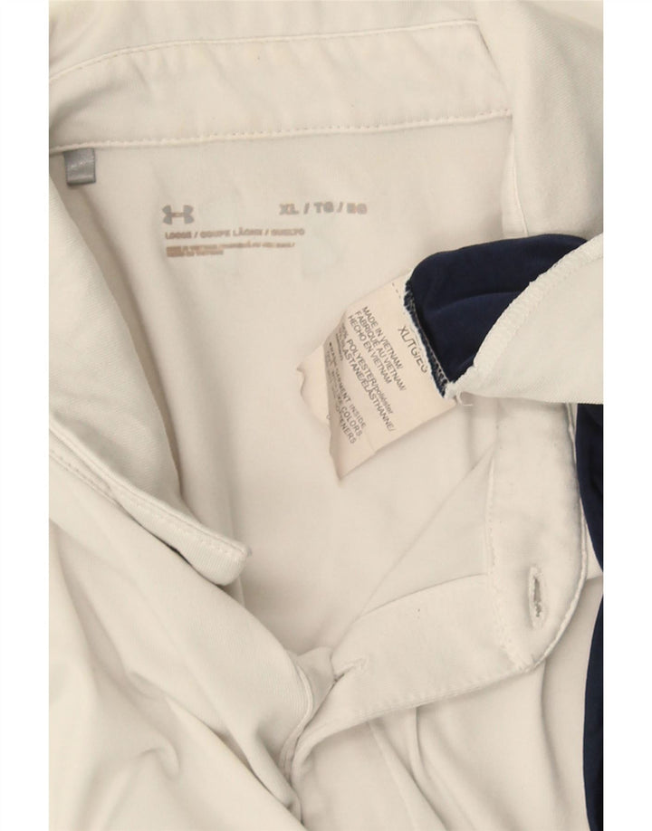 Polo da uomo UNDER ARMOUR XL in poliestere color block bianco