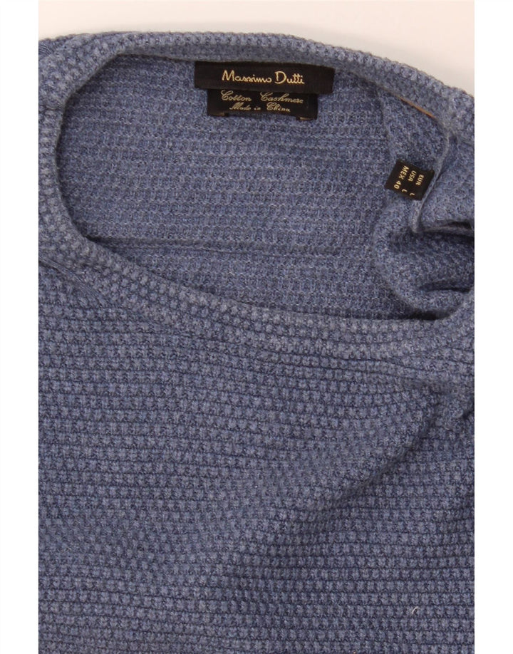 Maglione maglione girocollo da uomo Massimo Dutti grande cotone blu