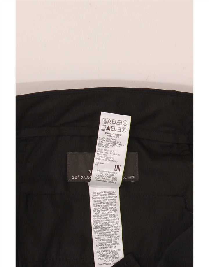 Pantaloni chino vestibilità regolare da uomo Marks & Spencer W32 L35 poliestere blu navy