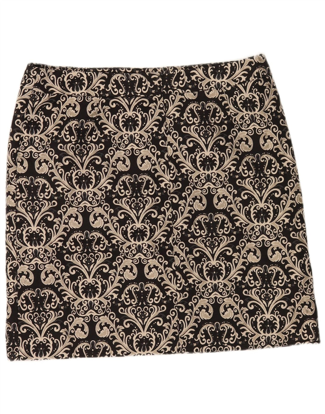 Minigonna da donna Marks & Spencer UK 14 Large W34 Poliestere Paisley dorato