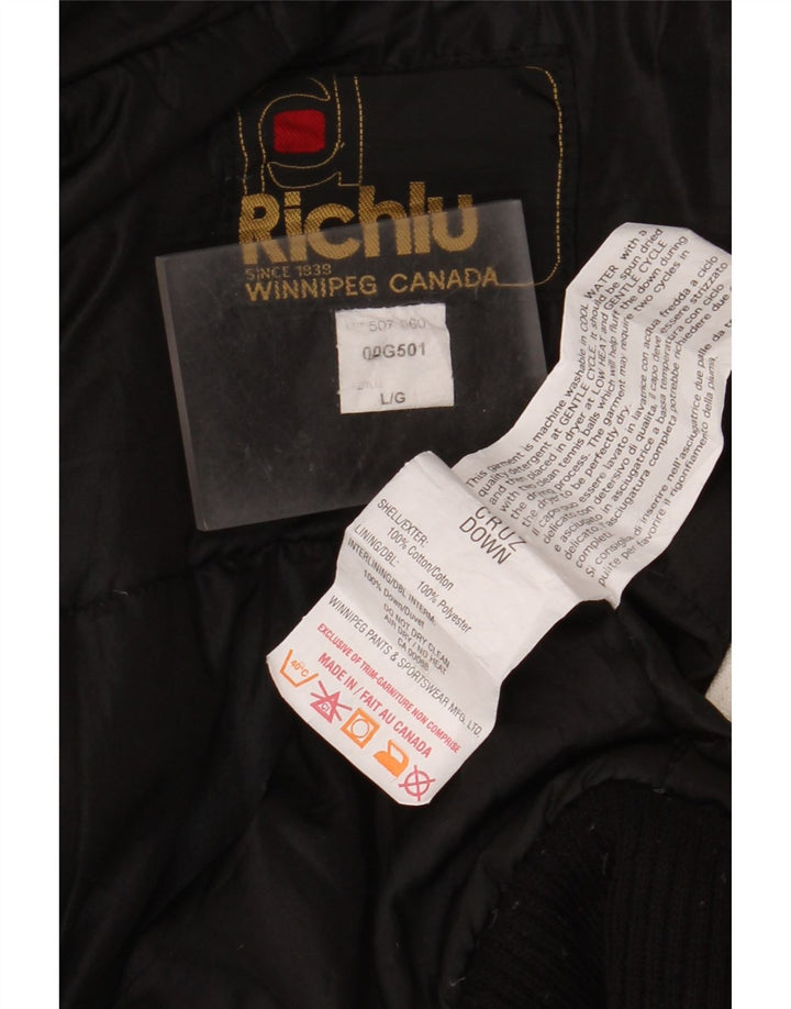 Giacca bomber con cappuccio da uomo Richlu UK 40 grande cotone bianco sporco