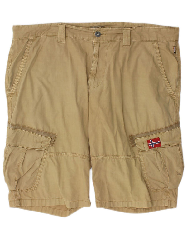 Pantaloncini cargo Geographic da uomo Napapijri W36 Large in cotone beige