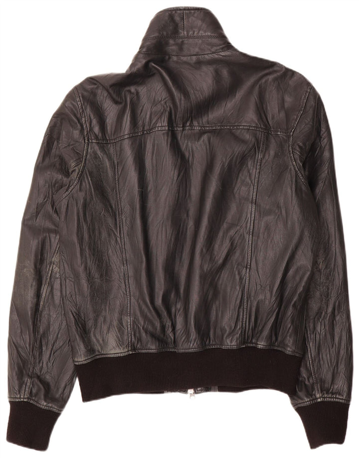 Bata and More Giacca bomber da uomo in pelle taglia 54 grande in pelle nera