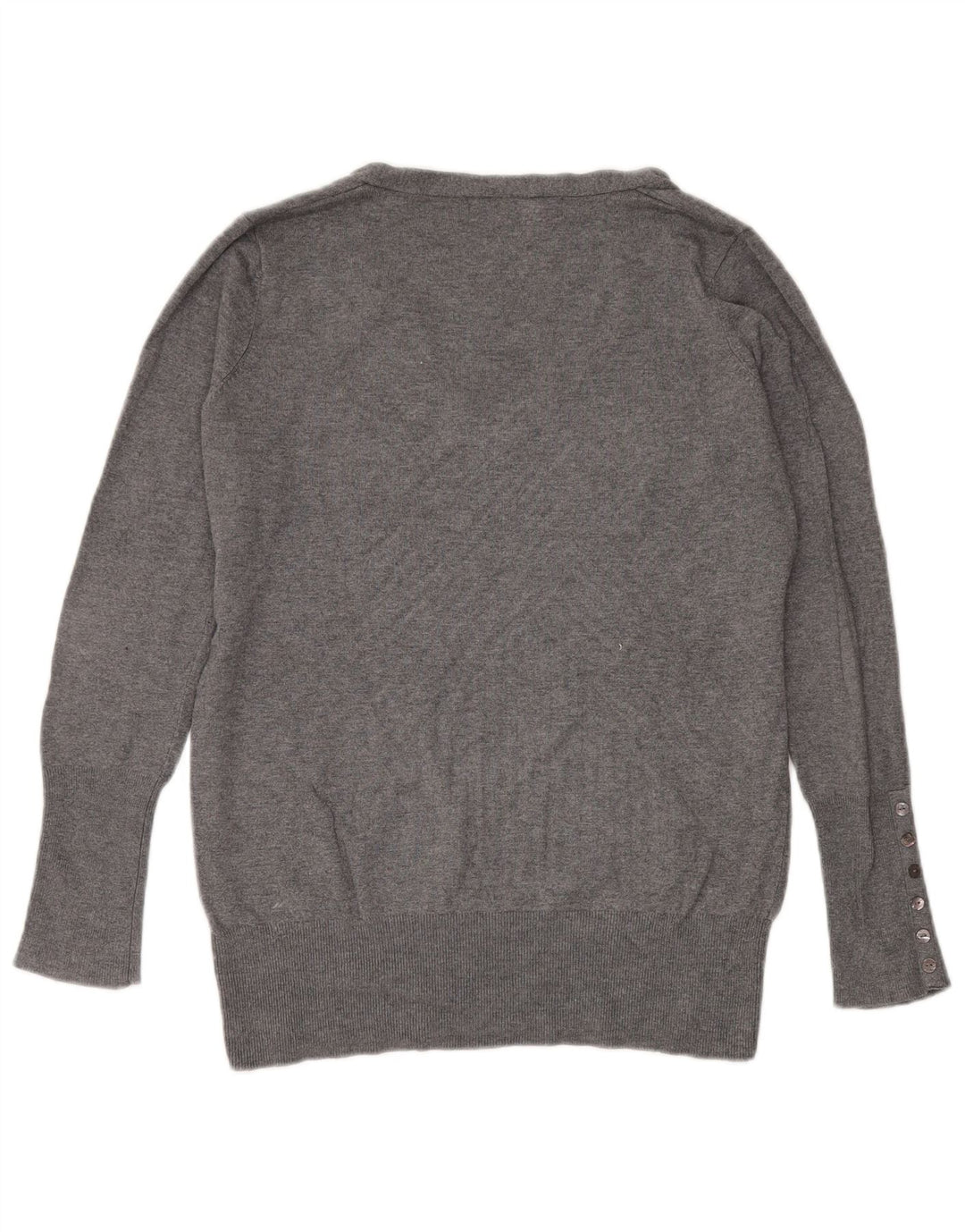 Maglione Zara da donna con scollo a V UK 16 Large Rayon grigio