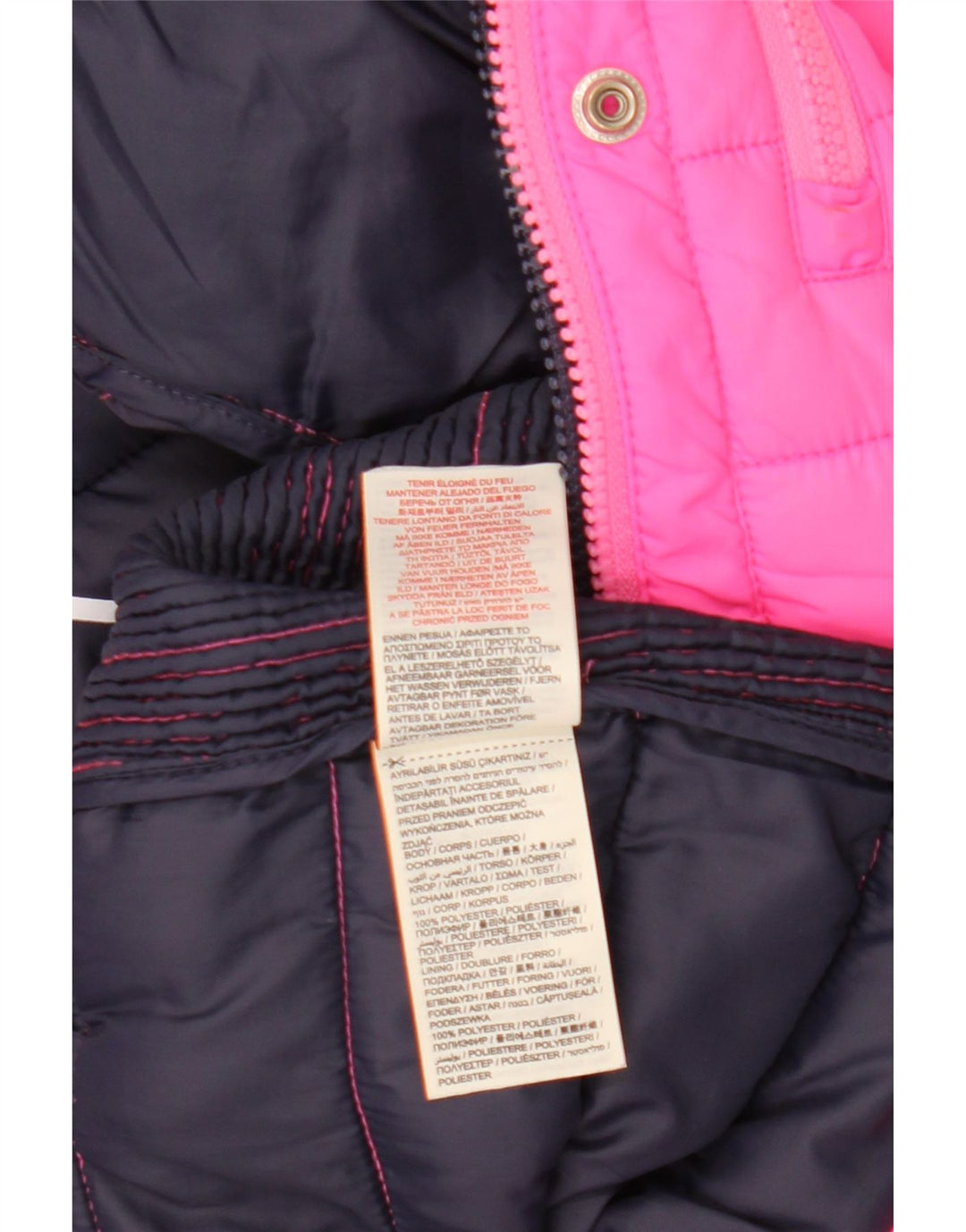 Giacca imbottita con cappuccio da donna Superdry UK 14 Large Pink Poliestere