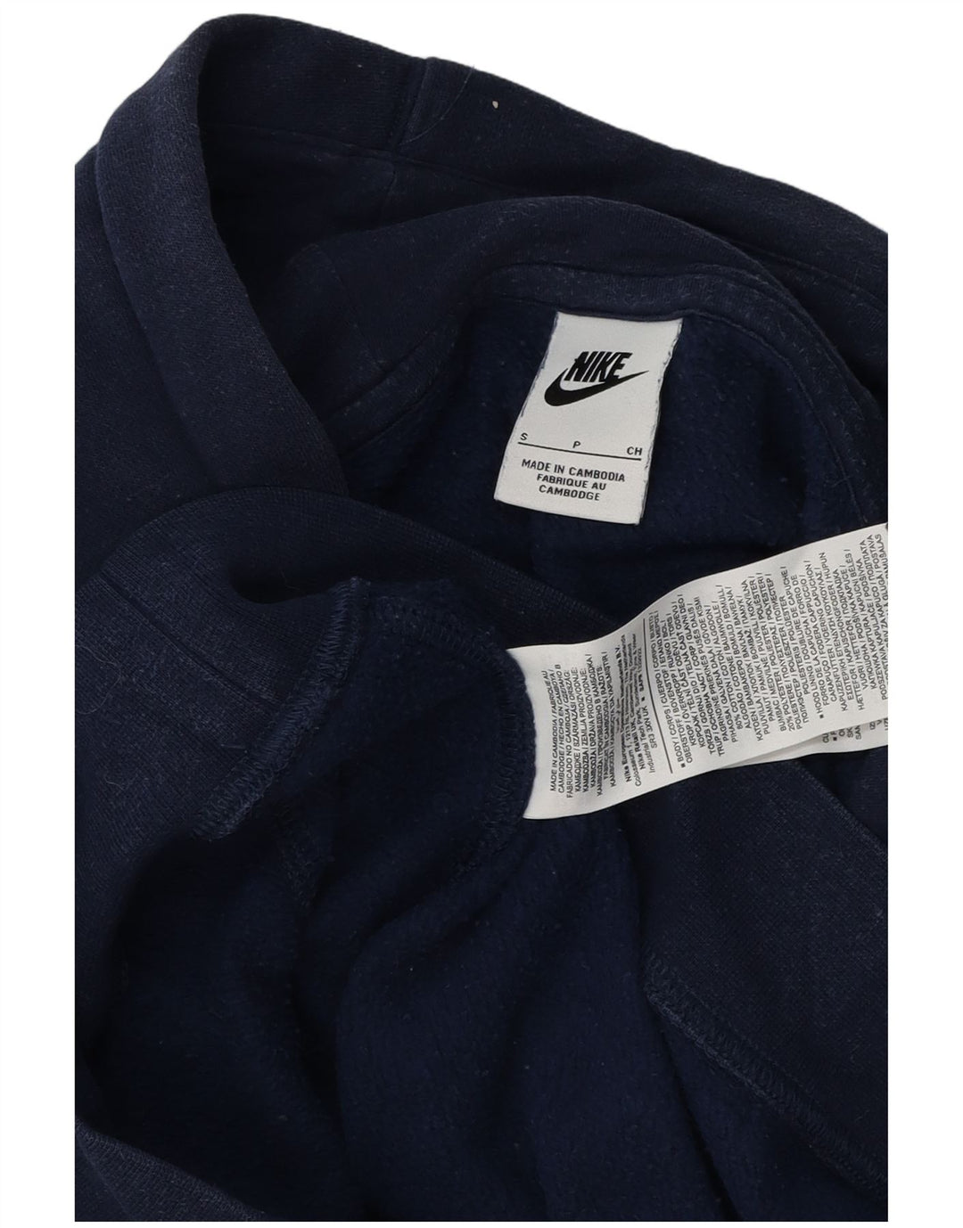 Felpa con cappuccio da uomo Nike Small in cotone blu navy