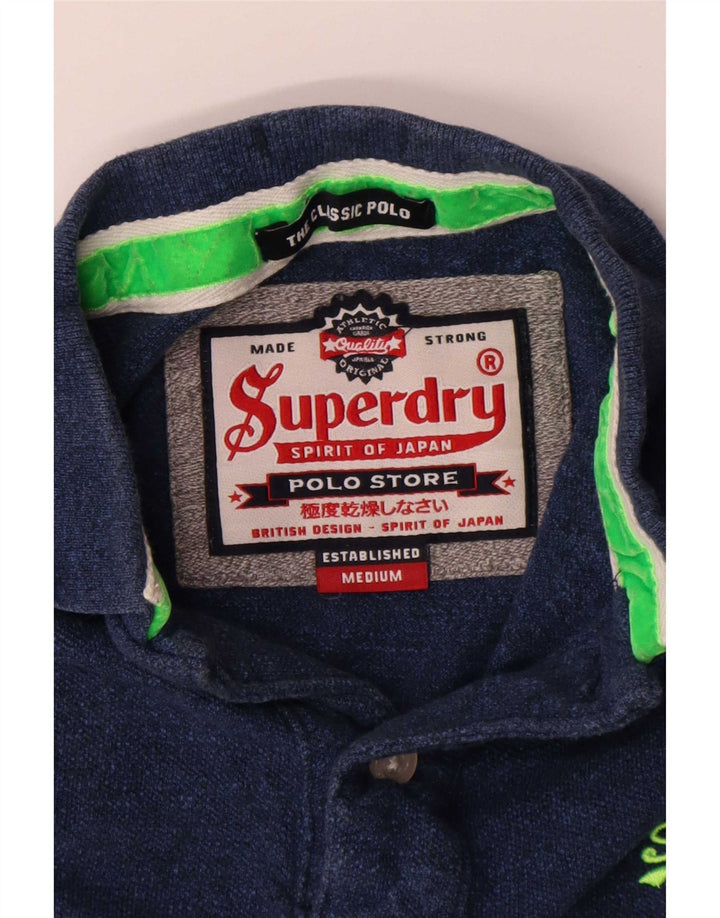 Polo da uomo classica Superdry in cotone blu navy medio