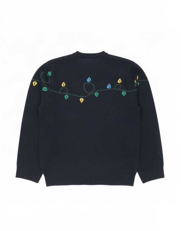 Maglione maglione girocollo da uomo Marks & Spencer grande blu navy natalizio