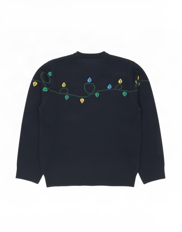 Maglione maglione girocollo da uomo Marks & Spencer grande blu navy natalizio