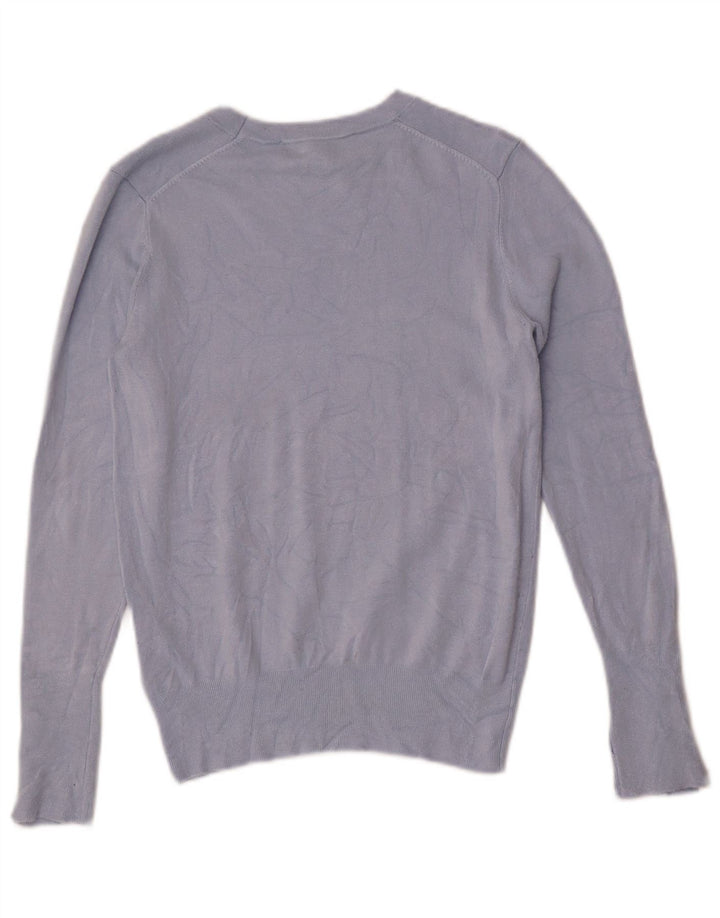 Maglione Zara da donna con scollo a barca UK 12 Viscosa blu medio