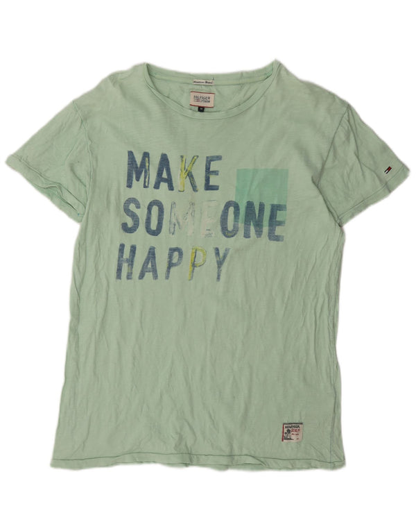 T-shirt grafica da uomo Tommy Hilfiger Top in cotone verde medio