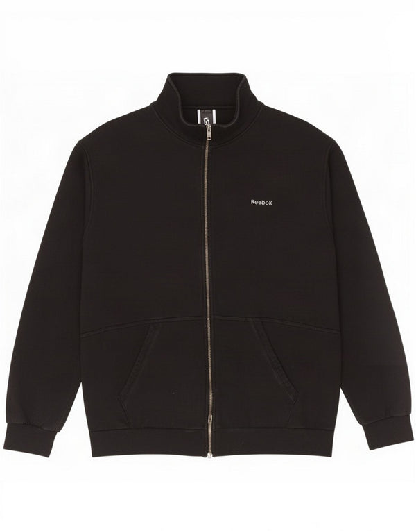 Reebok Giacca da tuta da uomo grande in cotone nero
