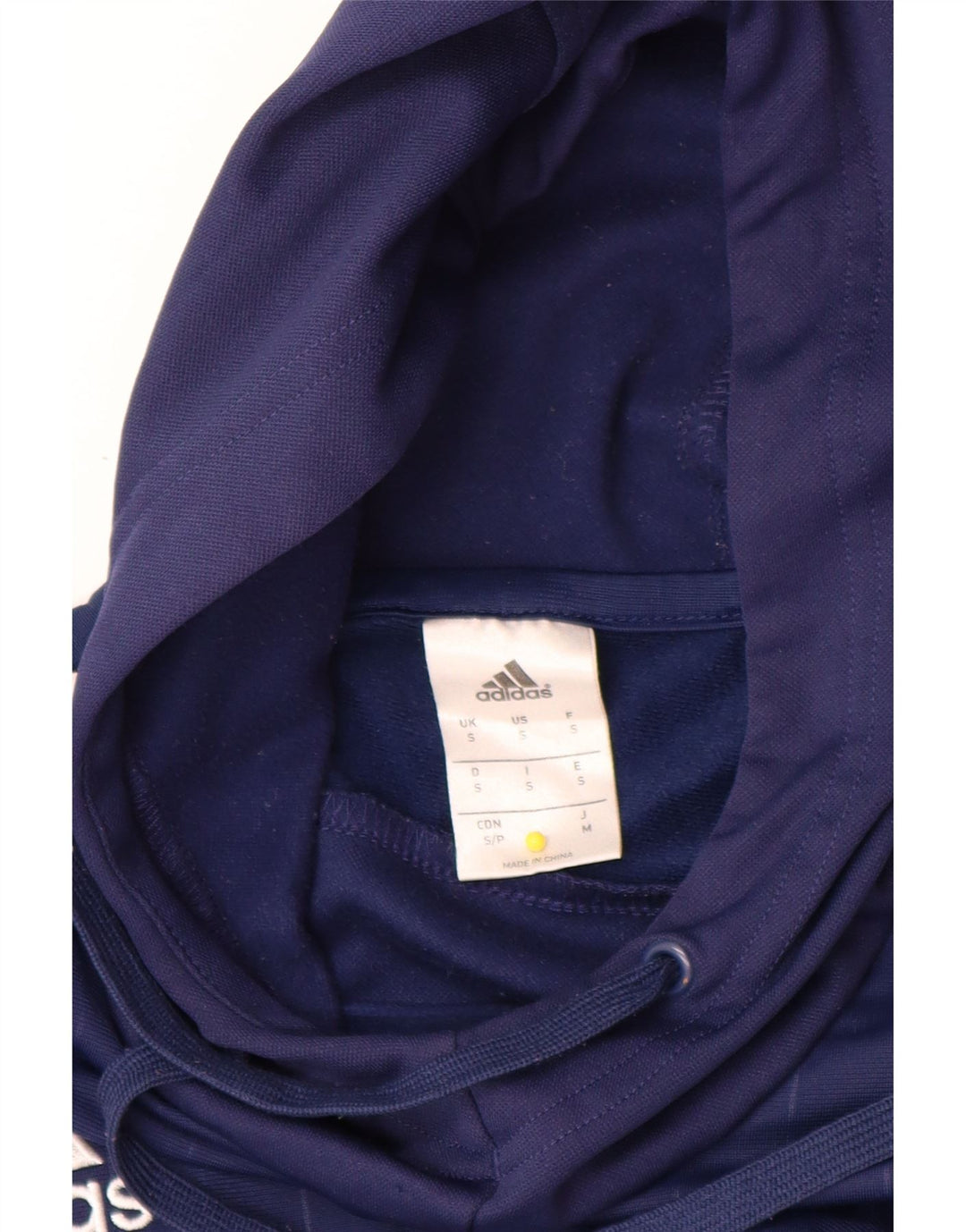 Felpa con cappuccio da uomo Adidas Small in poliestere color block blu navy