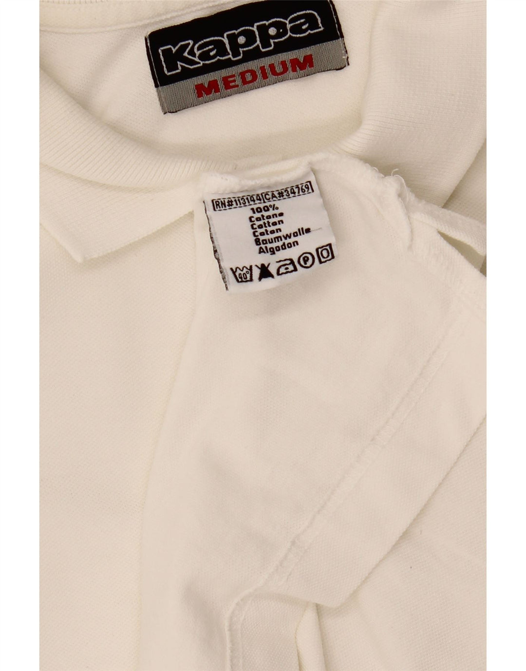 Polo Kappa Uomo Manica Lunga Cotone Bianco Medio